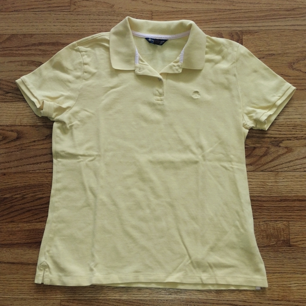 Yellow Brooks Brothers pique knit polo shirt